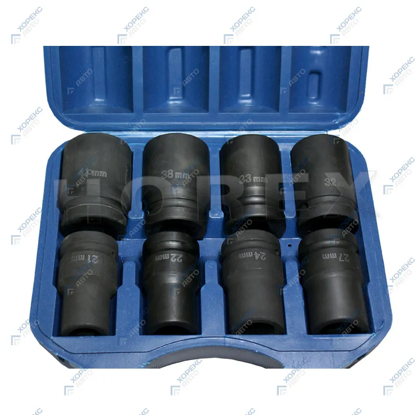 Набор ударных головок 1" (8 предметов) Хорекс Авто HZ 24.1.008