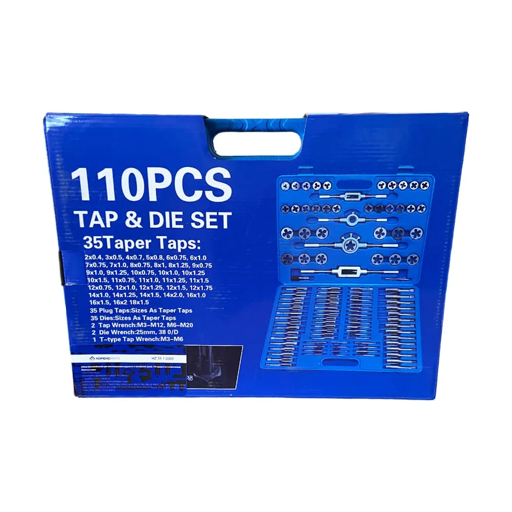 Набор приспособлений для восстановления наружных и внутренних резьб 110 предметов (метрические) Хорекс Авто HZ 31.1.006Y