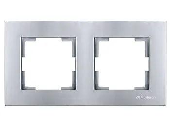Рамка 2-ая горизонтальная серебро, RITA, MUTLUSAN