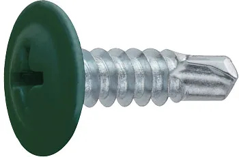 Саморез 4.2х16 мм с прессшайбой, цинк, со сверлом, RAL 6002 (150 шт в пласт. конт.) STARFIX
