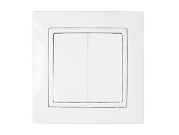 Выключатель 2 клав. (cкрытый, 10А, брызг. защ.) белый,Уют, Bylectrica