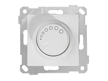 Выключатель поворотный (диммер) (скрытый, без рамки, винт. зажим, 600Вт) белый, RITA, MUTLUSAN