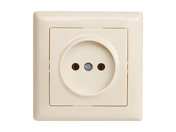 Розетка 1-ая (скрытая, б/з) кремовая, DARIA, MUTLUSAN
