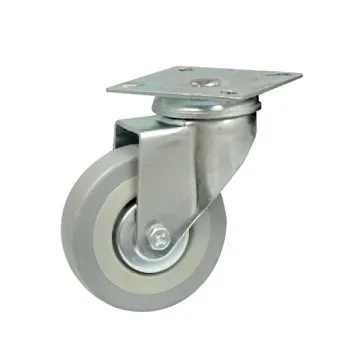 Опора колёсная резиновая d-50мм на площадке, серая STARFIX