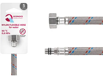 Подводка гибкая, Nylon, иголка м10 короткая - гайка 1/2" 80 см ECONOCE