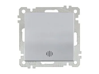 Выключатель 1-клав. (с подсветкой, скрытый, винт. зажим) серебро, ELITRA, MUTLUSAN