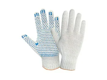 Перчатки х/б с ПВХ "Точка", 7,5класс, белые, РБ (мин. риски)