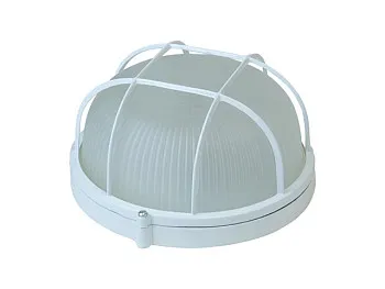 Светильник круг/белый/решетка 100Вт, IP54 (НБП 03-100-002) Юпитер