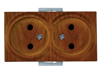 Розетка 2-ая (скрытая, б/з) орех, RITA, MUTLUSAN