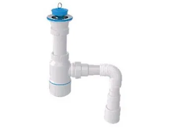 Сифон для умывальника с разборным выпуском 64мм, с гибкой трубой 1 1/4", AV Engineering