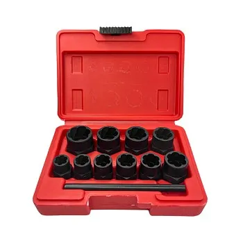 Набор экстракторов для демонтажа поврежденных болтов и гаек (10 предметов) Хорекс Авто HZ 24.1.072S