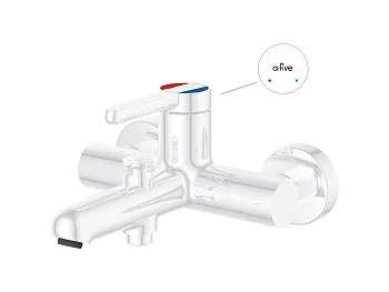 Смеситель для ванны (Lt) D35, серия Lotus белый, a-five