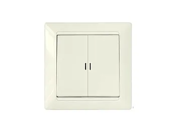 Выключатель 2 клав. (cкрытый, 10А) со световой индикацией, бежевый, Стиль, BYLECTRICA