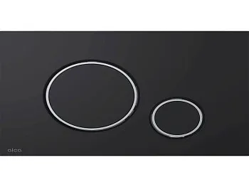 Кнопка для инсталляции (черный-мат/хром-глянец), Alcaplast