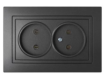Розетка 2-ая (скрытая, б/з) графит, Уют, BYLECTRICA