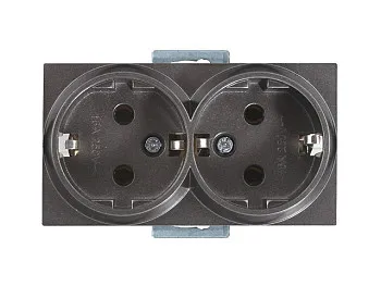 Розетка 2-ая (скрытая, с/з) дымчатая, RITA, MUTLUSAN