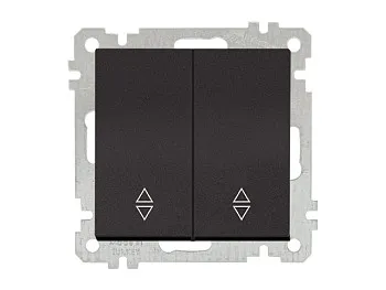 Выключатель проходной 2-клав. (скрытый, без рамки, винт. зажим) черный, DARIA, MUTLUSAN