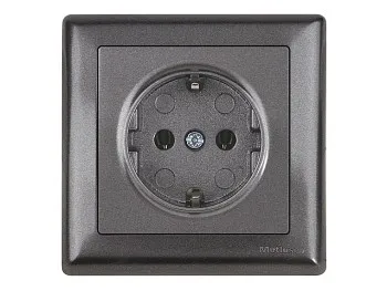 Розетка 1-ая (скрытая, с/з) дымчатый, DARIA, MUTLUSAN