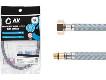 Подводка гибкая, Nylon, иголка м10 короткая - гайка 1/2" 80 см AV Engineering