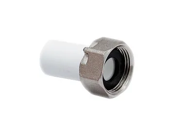 Штуцер ПП для присоединения счетчика воды 20х3/4", бел. РТП