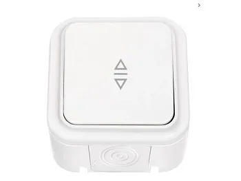 Выключатель 1 клав. (открытый, 10А, брызг. защ.) белый, Пралеска Аква, BYLECTRICA