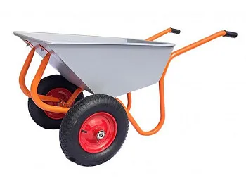 Тачка строительно-садовая ТССР-2П (120л, 360 кг, 2 пневмоколеса 400х90мм, вес 18,5 кг)