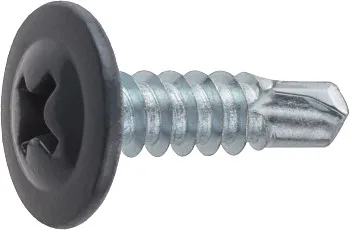 Саморез 4.2х19 мм с прессшайбой, цинк, со сверлом, RAL 7024 (150 шт в пласт. конт.) STARFIX