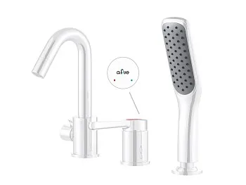 Смеситель для ванны (Lt) D35, серия Lotus белый, a-five