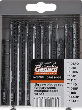 Набор пилок лобз. по дереву/ламинату 10шт. GEPARD (GP0634-04)