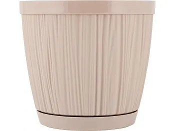 Горшок для цветов с прикорневым поливом, 1,8 л., Barcelona, молочный шоколад, InGreen