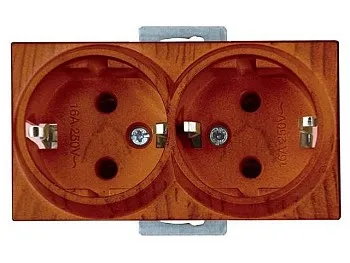 Розетка 2-ая (скрытая, с/з) вишня, RITA, MUTLUSAN