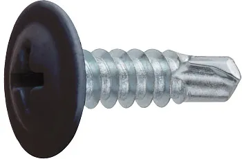 Саморез 4.2х19 мм с прессшайбой, цинк, со сверлом, RAL 8017 (150 шт в пласт. конт.) STARFIX