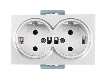 Розетка 2-ая (скрытая,с/з, керамика) белая, DARIA, MUTLUSAN