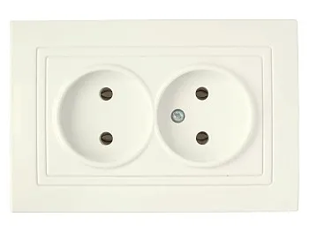 Розетка 2-ая (скрытая, б/з) бежевая, Уют, BYLECTRICA