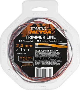 Леска ф 2.4 мм х 15 м витой квадрат сеч. TRIPLE PRO STARTUL METSA
