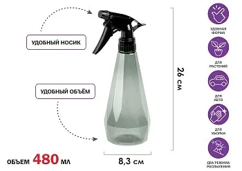 Опрыскиватель ручной 0,48л с пульверизатором, PERFECTO LINEA