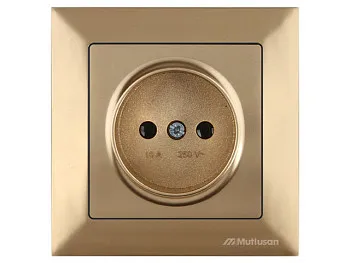 Розетка 1-ая (скрытая, б/з) золото, DARIA, MUTLUSAN