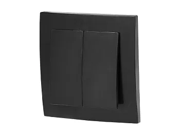 Выключатель 2 клав. (cкрытый, 6А) черный, Стандарт, Юпитер