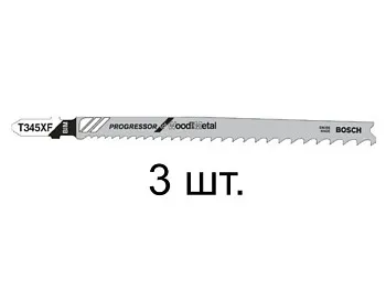 Пилка лобз. по дереву с гвоздями T345XF (3 шт.) BOSCH