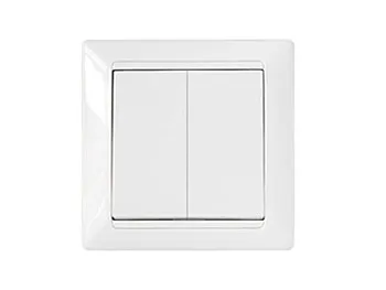 Выключатель 2 клав. проходной (скрытый, 10А) белый, Стиль,  BYLECTRICA