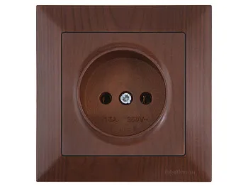 Розетка 1-ая (скрытая, б/з) орех, DARIA, MUTLUSAN