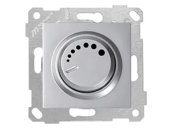 Выключатель поворотный (диммер) (скрытый, без рамки, винт. зажим, 600Вт) серебро, RITA, MUTLUSAN