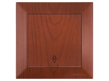 Выключатель проходной 1-клав. (скрытый, винт. зажим) вишня, DARIA, MUTLUSAN