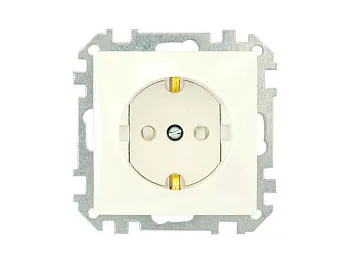 Розетка 1-ая (скрытая, с/з, з/ш) бежевая, Стиль, BYLECTRICA