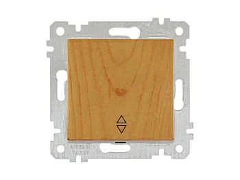 Выключатель проходной 1-клав. (скрытый, без рамки, пруж. зажим) дуб, RITA, MUTLUSAN