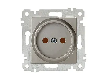 Розетка 1-ая (скрытая, без рамки, б/з, шторки) титан, RITA, MUTLUSAN