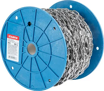 Цепь сварная короткозвенная М3 нерж.сталь (А2), DIN 766 (бухта 50м) STARFIX