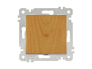 Выключатель 1-клав. (скрытый, без рамки, пруж. зажим) дуб, RITA, MUTLUSAN