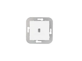 Выключатель 1 клав. (cкрытый, 10А) со световой индикацией, белый, Уют, Bylectrica