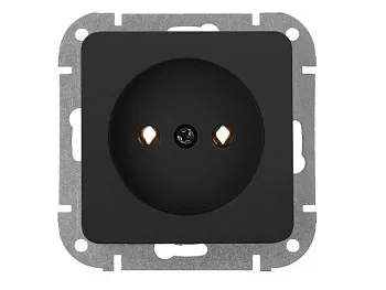 Розетка 1-ая (скрытая, б/з) карбон, Astrum, BYLECTRICA